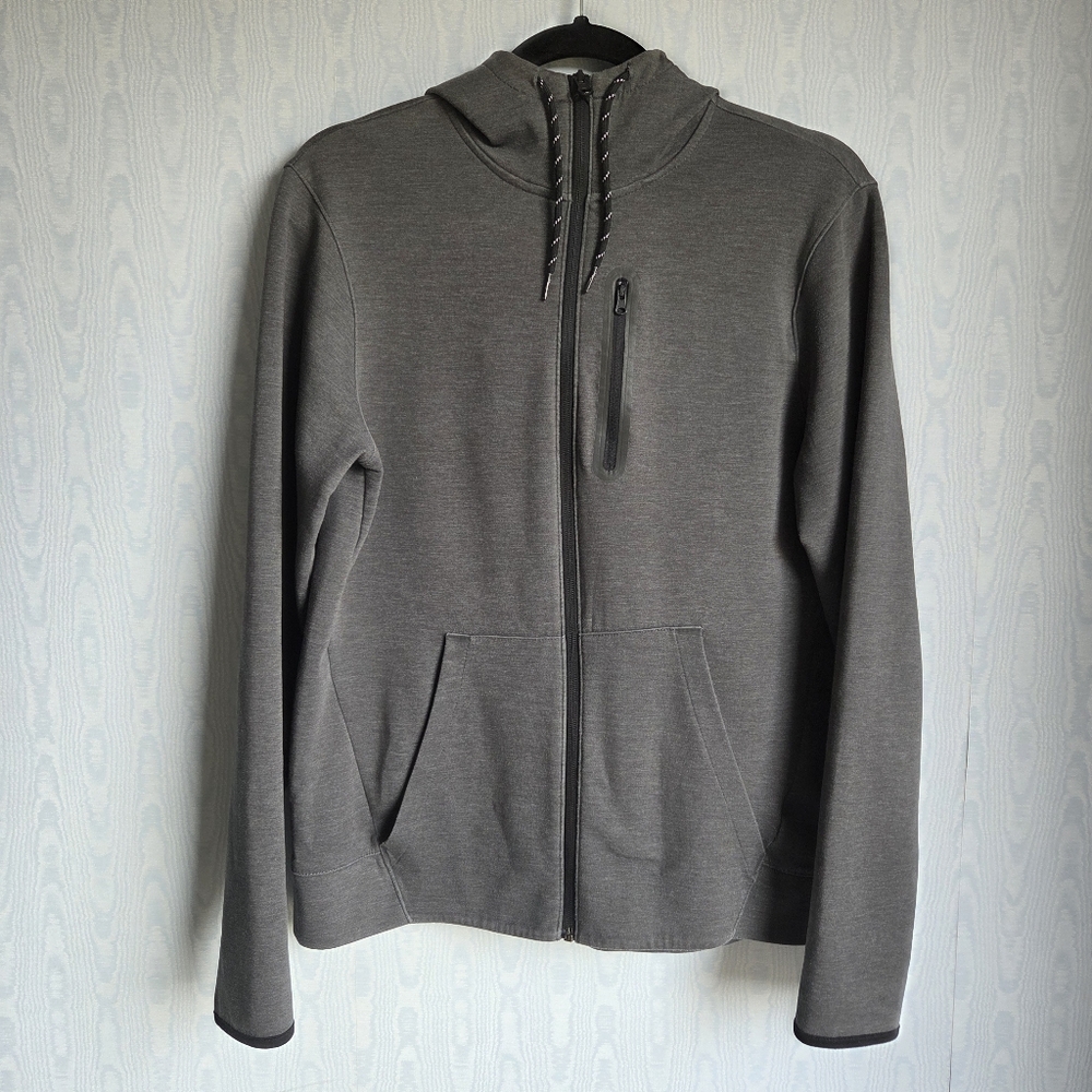 Old Navy Active Men's Go‎ Dry Charcoal Gray Black Zip-Up Hoodie Small